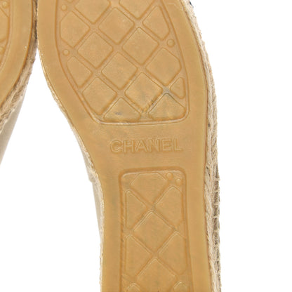 Chanel Canvas Grosgrain CC Espadrilles 36 Beige Black 8 of 11