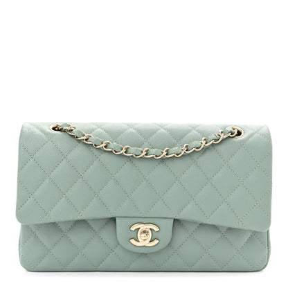 Chanel Caviar Quilted Medium Double Flap Dark Green 1 of 10