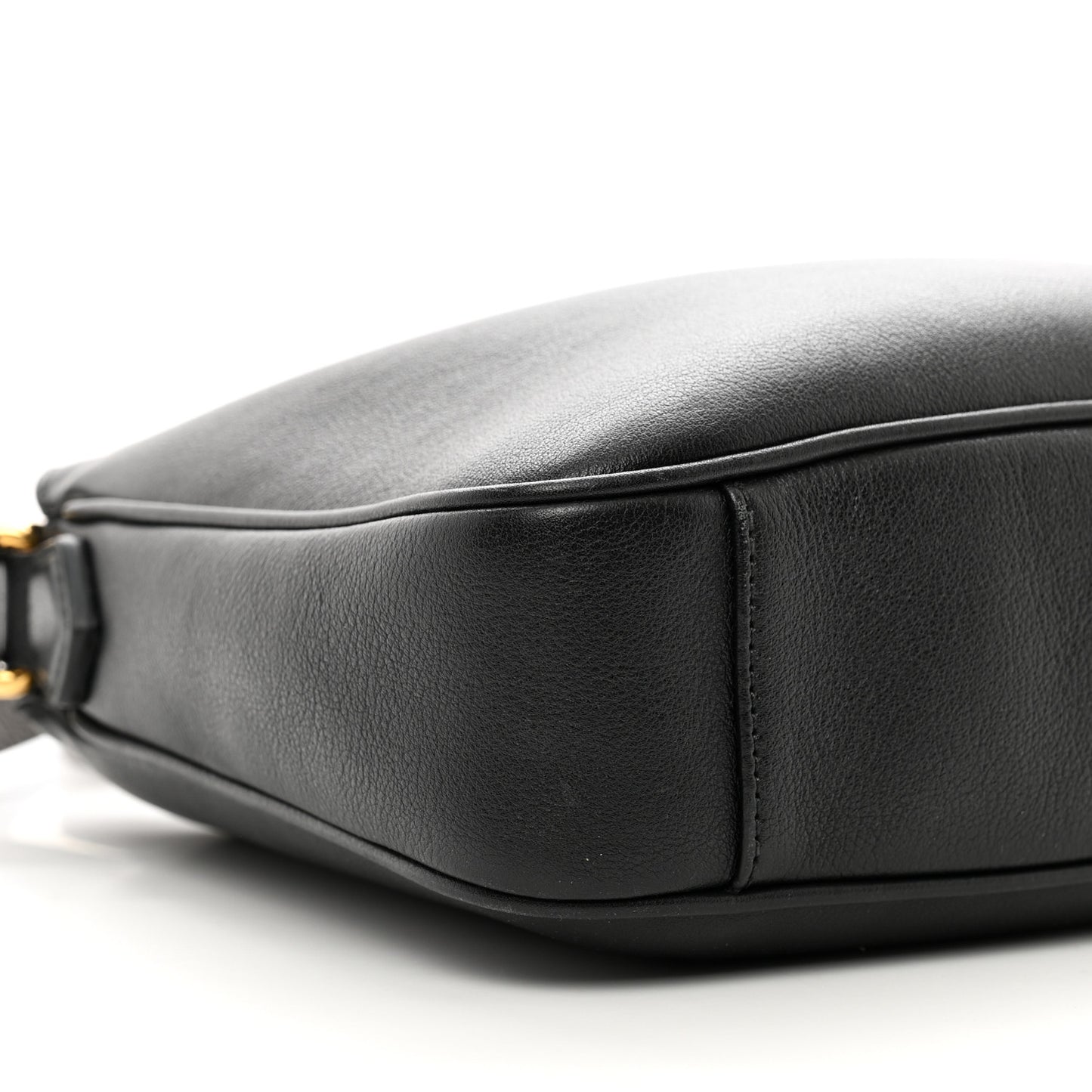 Softy Wonka Textured Dollar Calfskin Small Diana Bamboo Shoulder Bag Black