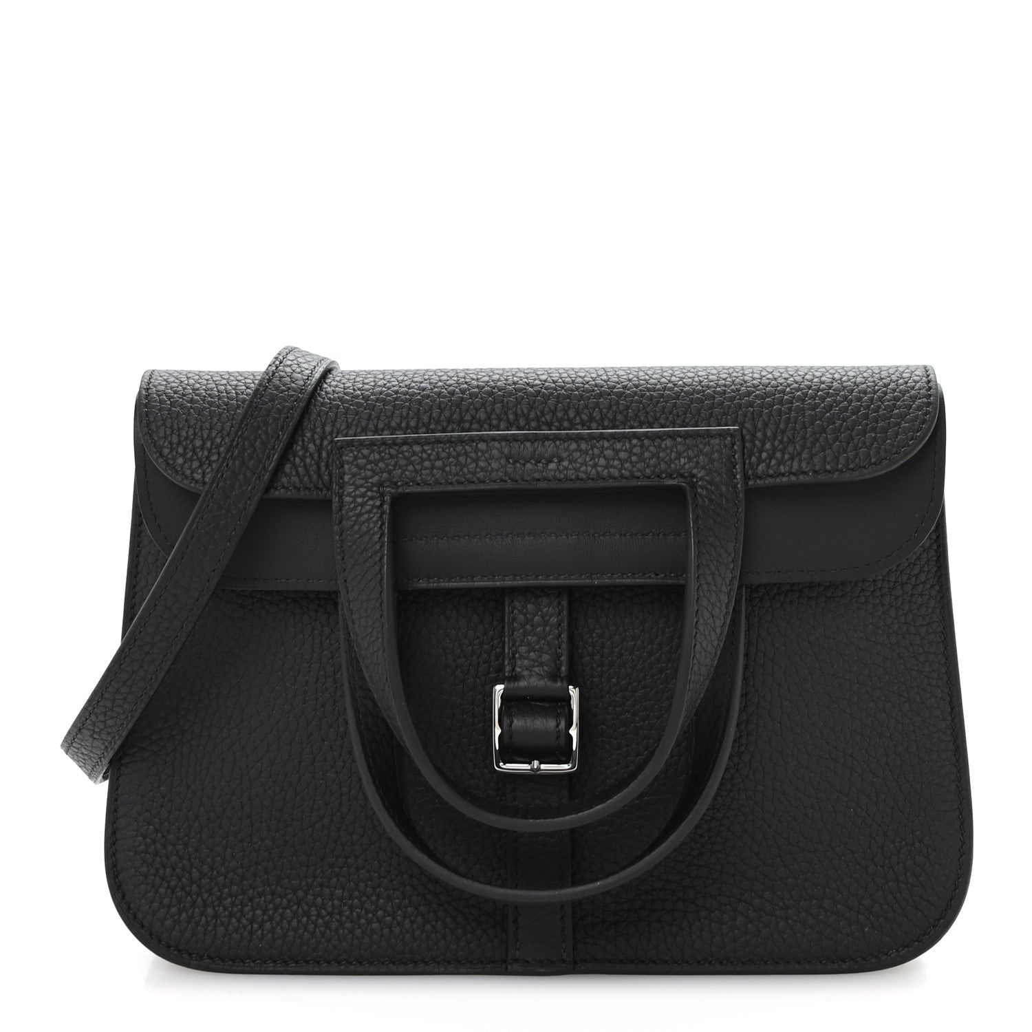 Hermes Taurillon Clemence Halzan 25 Black 1 of 11