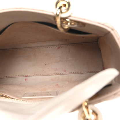 Christian Dior Lambskin Cannage Small Bi-Color Lady Dior Hazelnut White 5 of 10