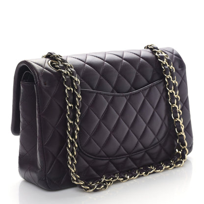 Chanel Lambskin Quilted Medium Double Flap Dark Purple 3 of 9