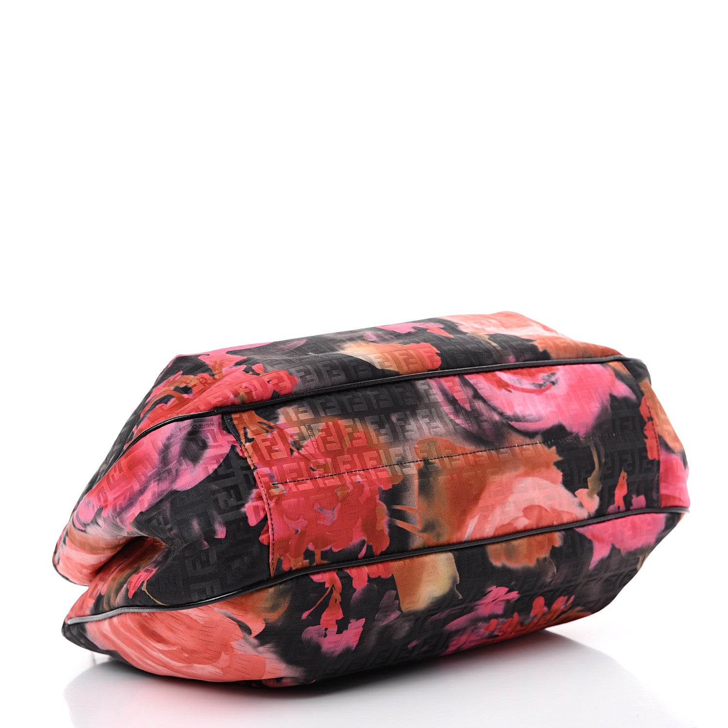 Fendi Zucchino Vitello Floral Forever Shoulder Bag Black Multicolor 3 of 9