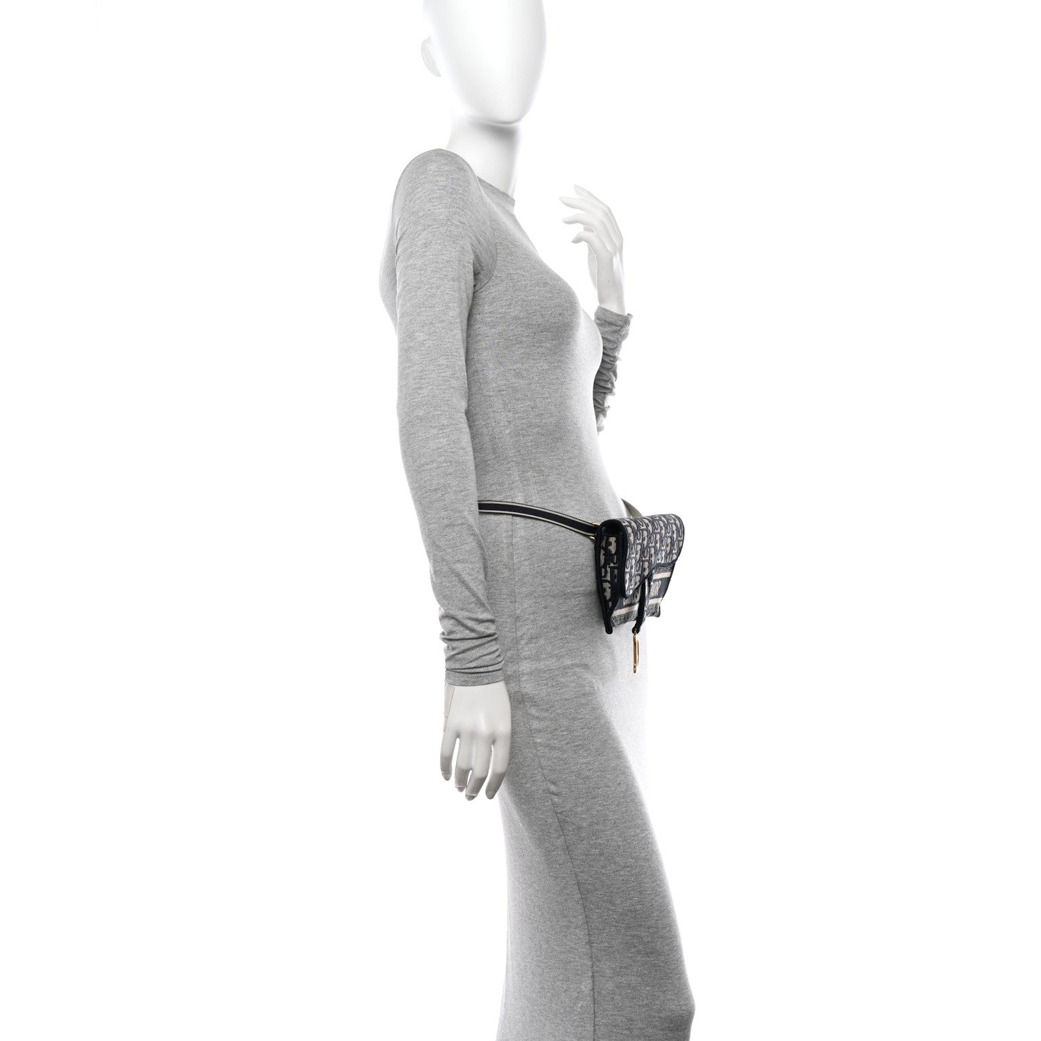 Christian Dior Oblique Slim Saddle Pouch Blue 2 of 11