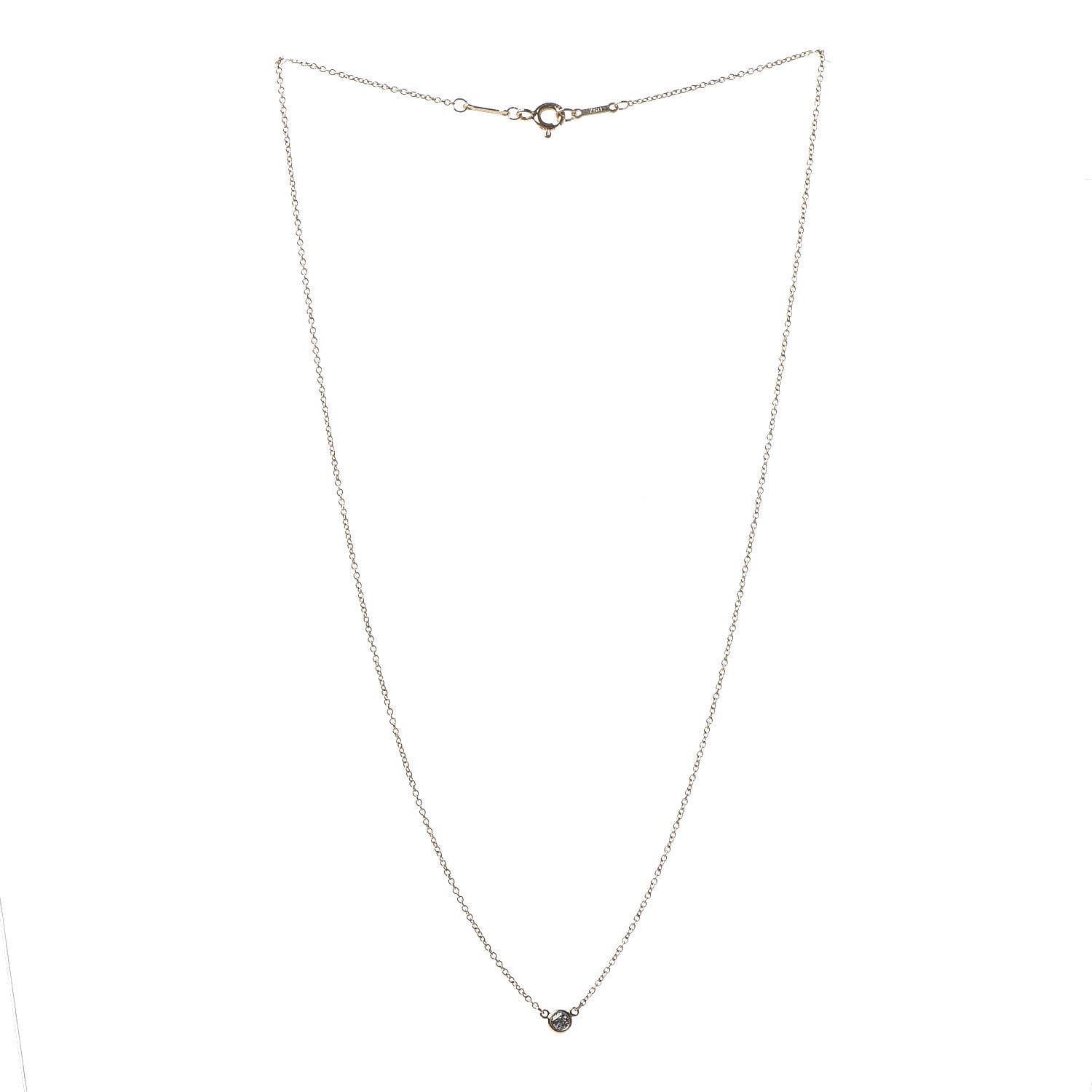 Tiffany 18K Yellow Gold Diamond .09ct Elsa Peretti Diamonds by the Yard Pendant Necklace 3 of 7