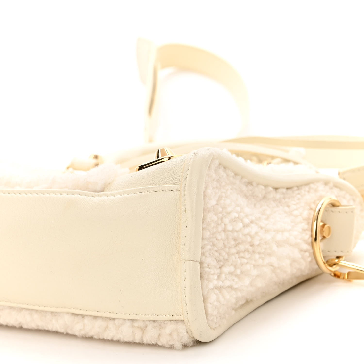 Balenciaga Shearling Nappa Gold Metallic Edge Hardware Mini City Cream 9 of 9