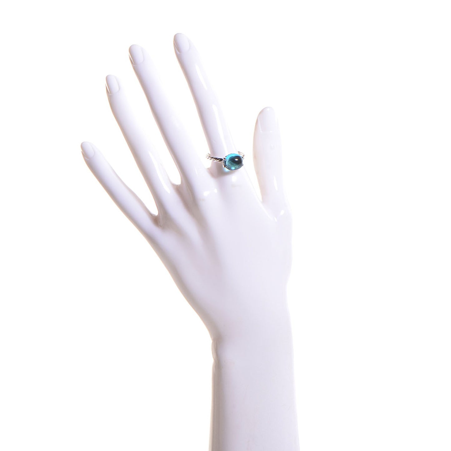Sterling Silver Blue Topaz Cabochon Color Classics Ring 7