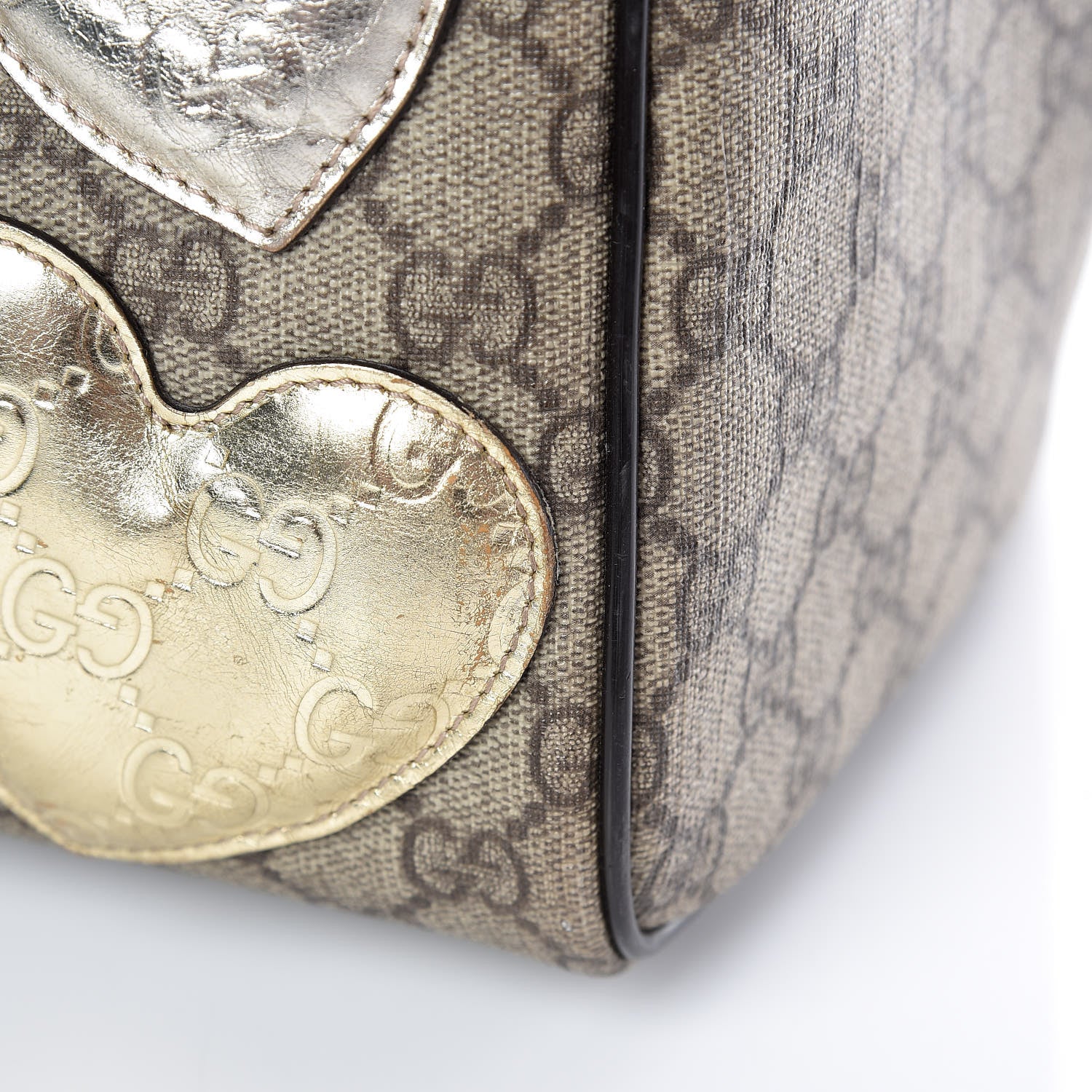 Gucci Monogram Guccissima Hearts Studded Medium Joy Boston Dark Brown 19 of 26