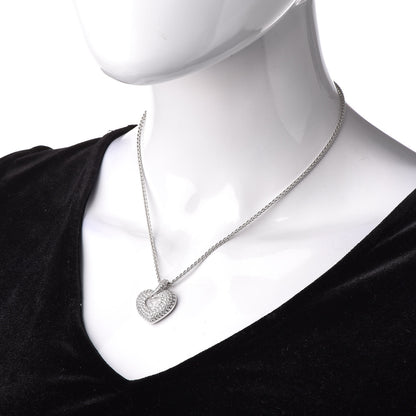 Chopard 18K White Gold Happy Diamonds Icons Pave Heart Pendant Necklace 2 of 6