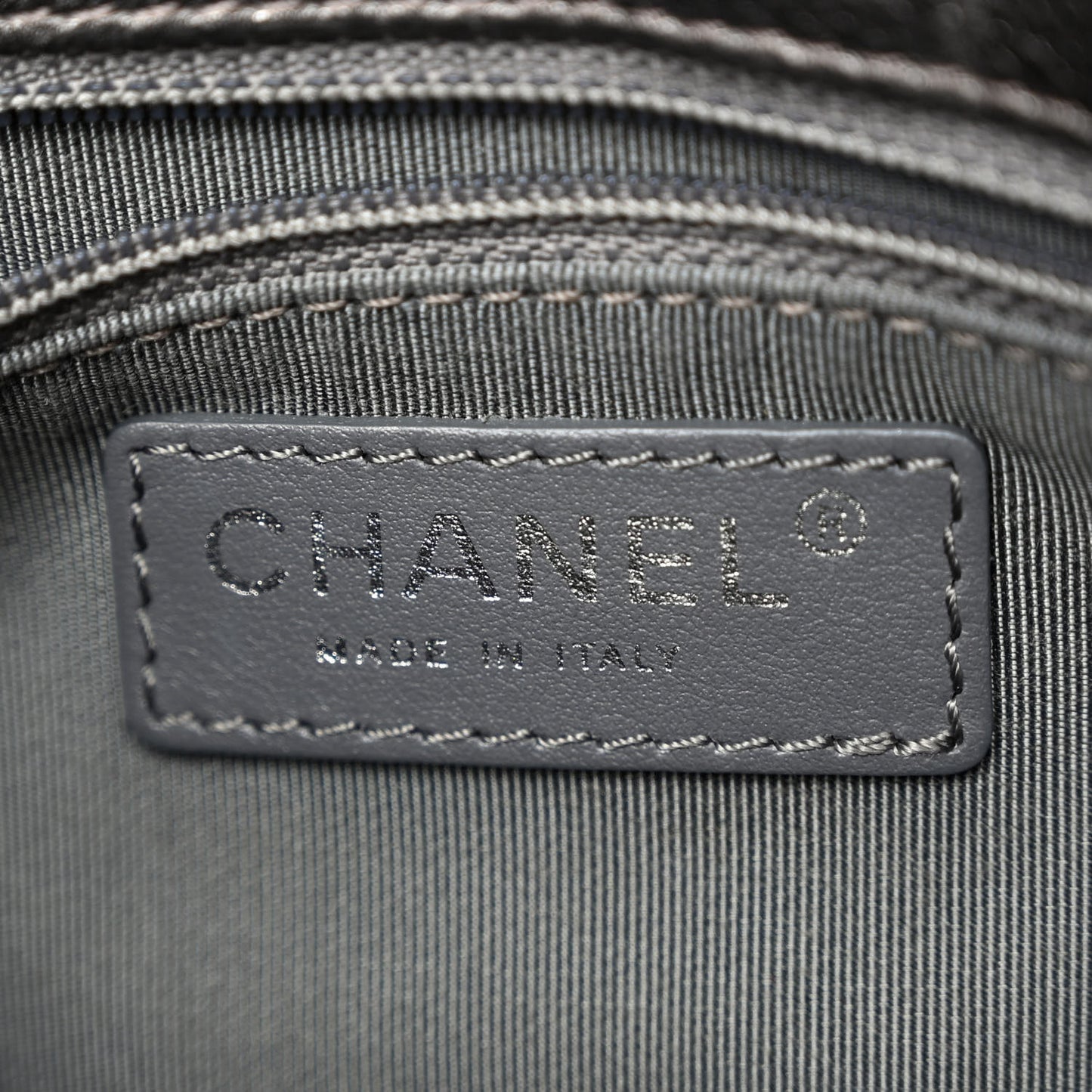Metallic Grained Calfskin Quilted Large Casual Pocket Bowling Bag