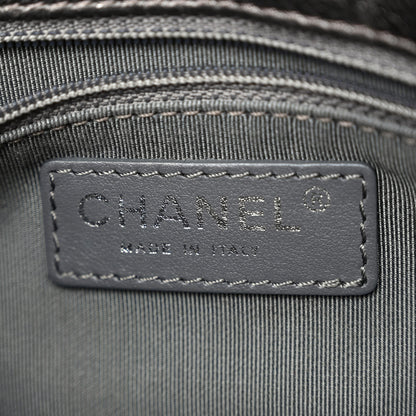 Chanel Metallic Grained Calfskin Quilted Large Casual Pocket Bowling Bag 6 of 9