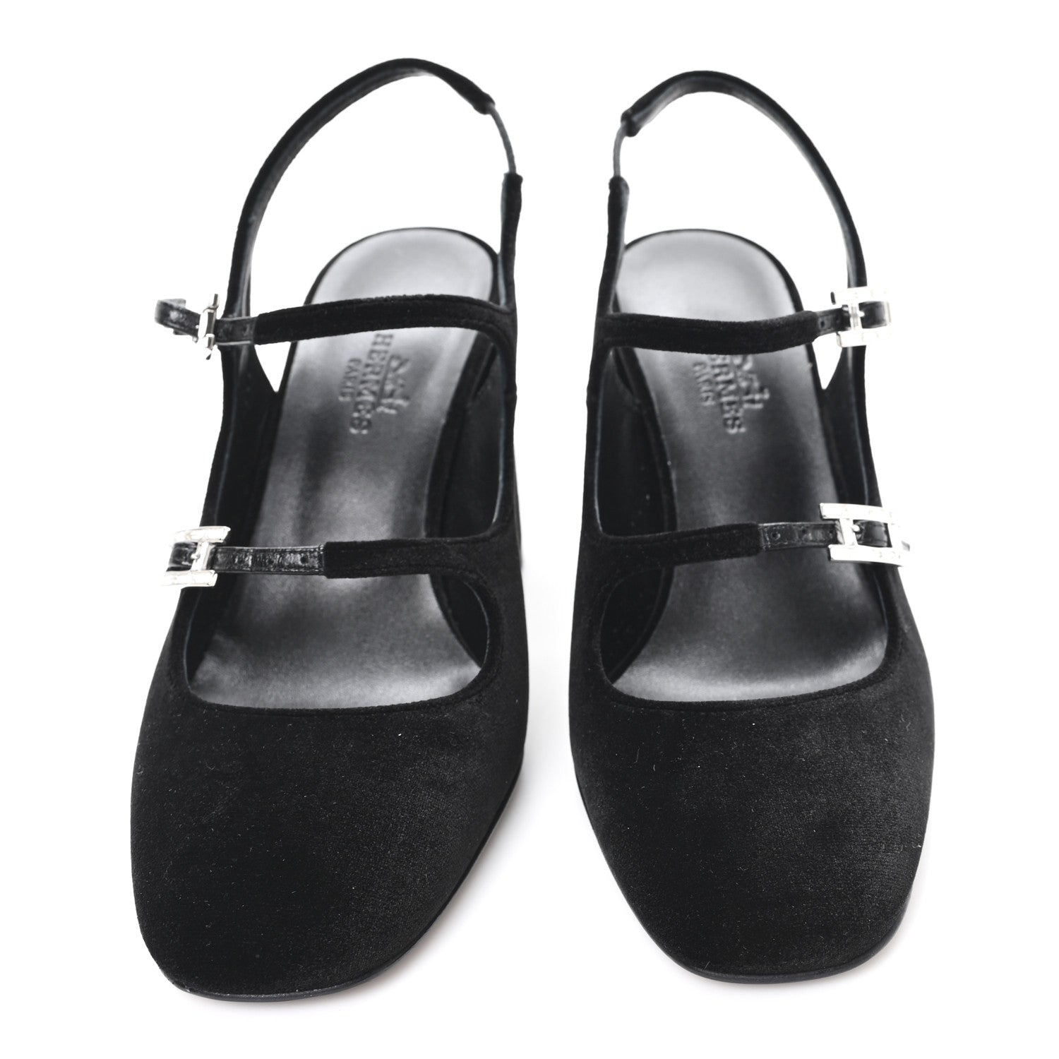 Hermes Velvet Jackie 90 Pumps 36 Black 3 of 10