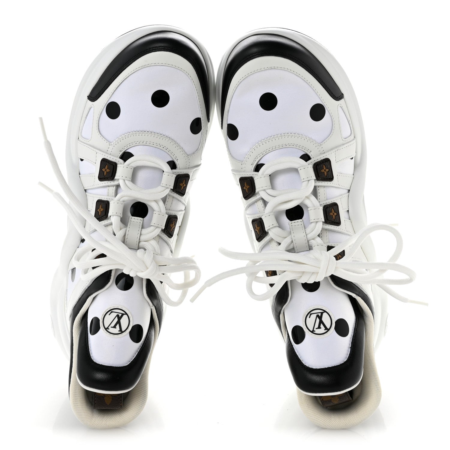Louis Vuitton Calfskin Satin Printed Polka Dot Monogram LV Archlight Sneakers 39.5 White 2 of 10