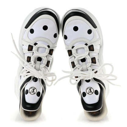 Louis Vuitton Calfskin Satin Printed Polka Dot Monogram LV Archlight Sneakers 39.5 White 2 of 10