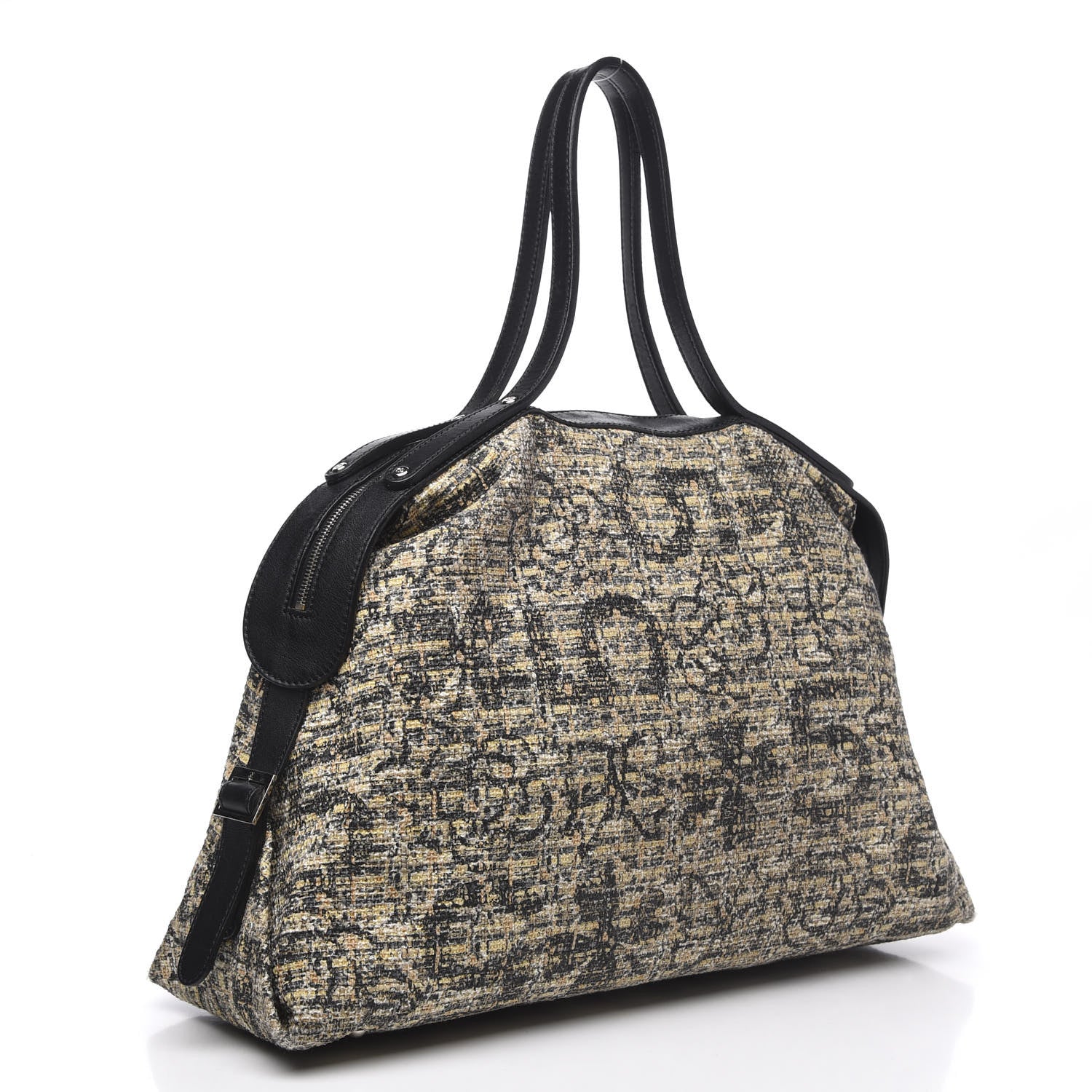 Chanel Tweed Lambskin Large Bowler Black 2 of 10