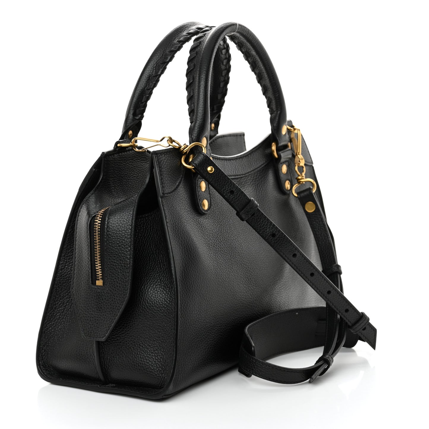 Grained Calfskin Neo Classic Gold Hardware S City Black