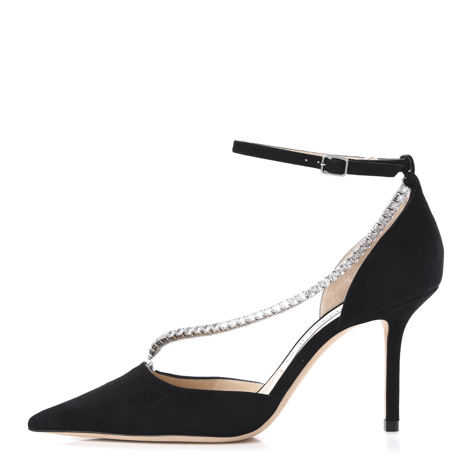 Jimmy Choo Crystal Suede Talika 85 Pump 36.5 Black 1 of 8