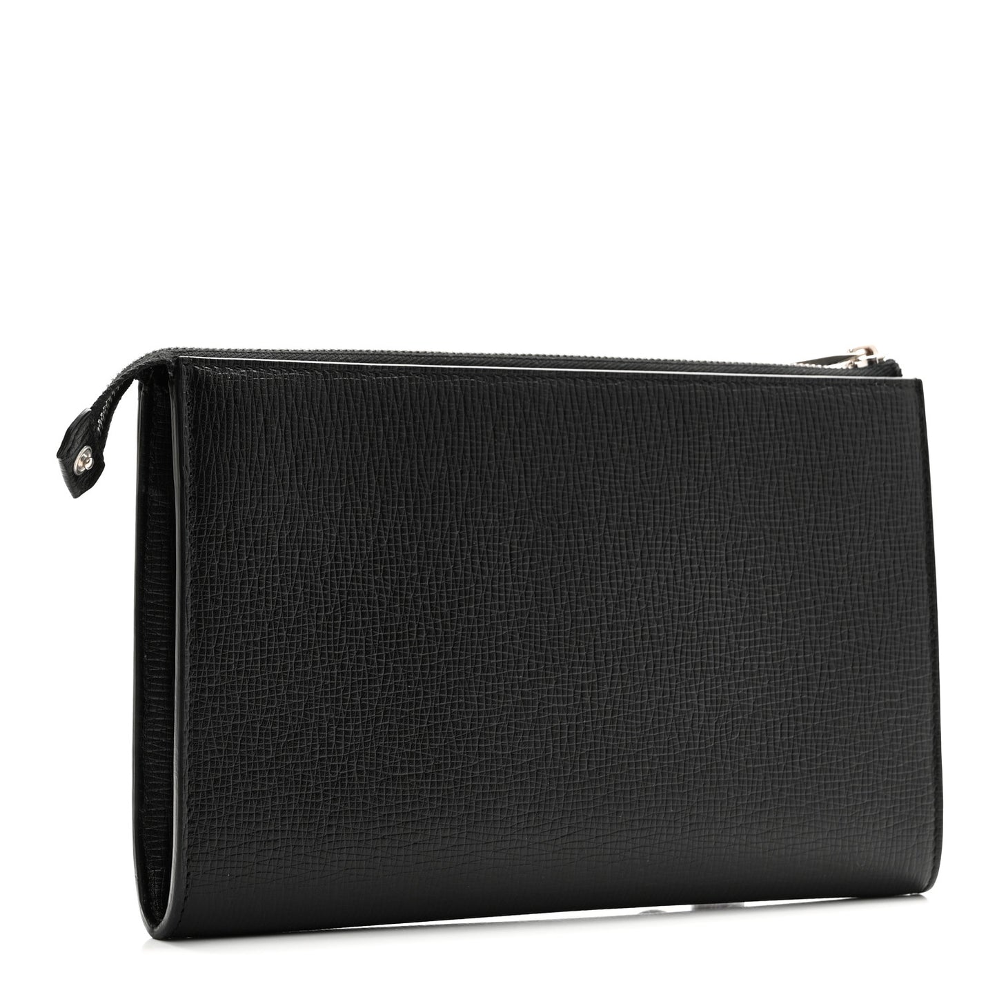 Hammered Calfskin New Revival Wristlet Clutch Black