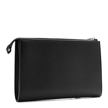 Salvatore Ferragamo Hammered Calfskin New Revival Wristlet Clutch Black 3 of 8