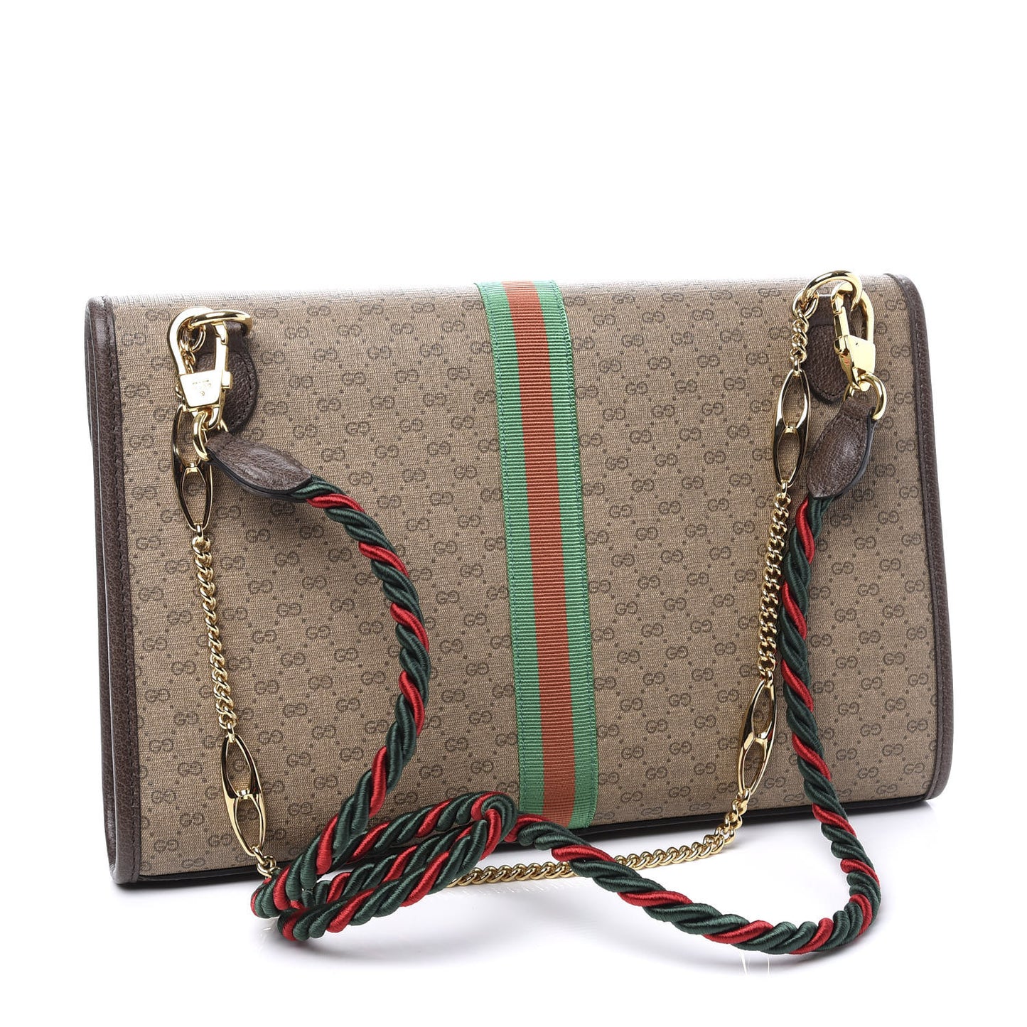 Mini Vintage GG Supreme Monogram Web Medium Rajah Slim Flap Shoulder Bag Beige New Acero
