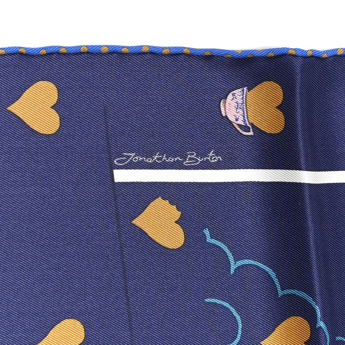 Silk Tea Time Scarf 70 Marine Vieux Rose