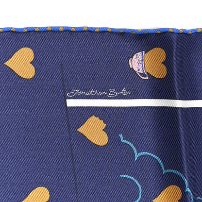 Hermes Silk Tea Time Scarf 70 Marine Vieux Rose 6 of 6
