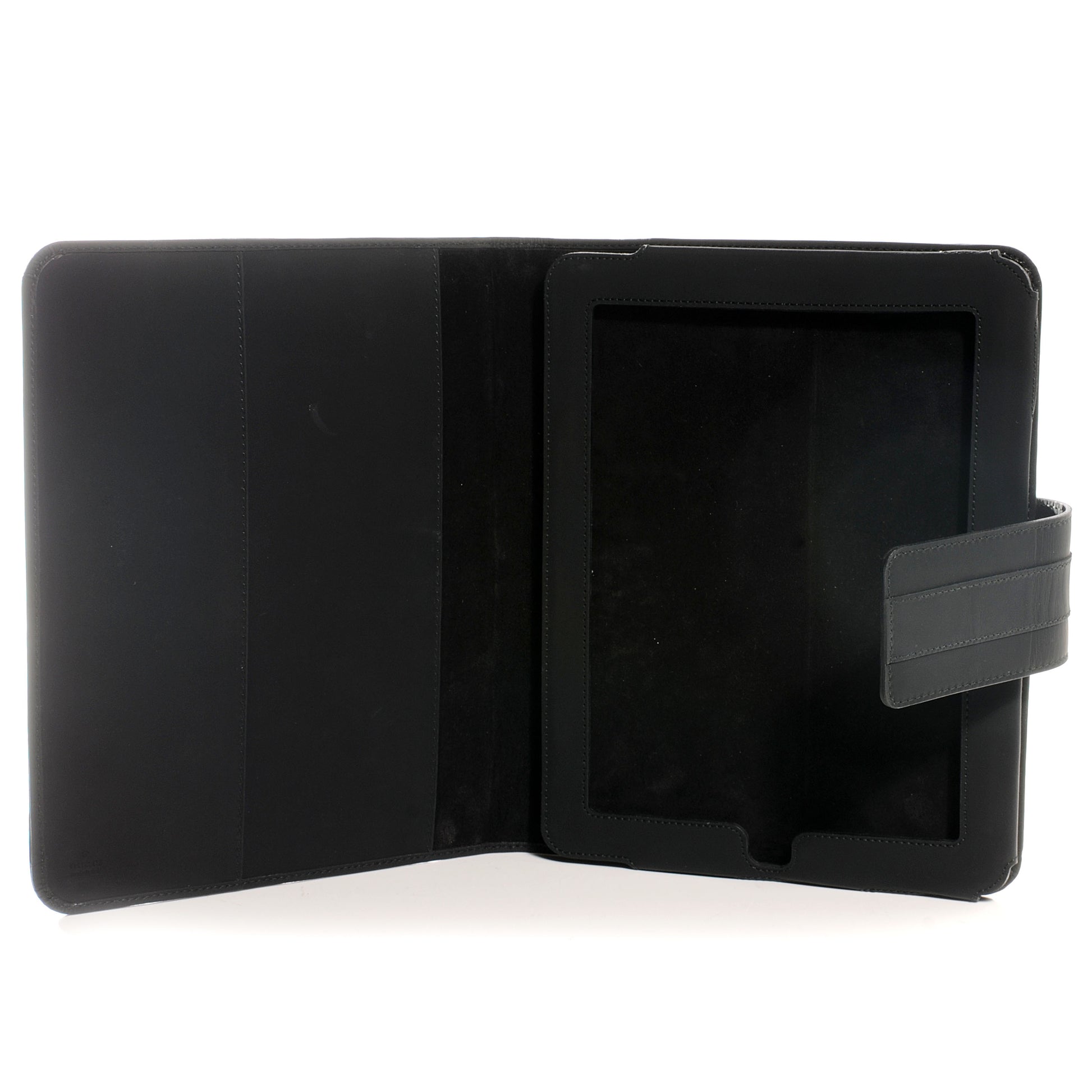 Gucci Rubberized Leather Guccissima Ipad Case W Fold Over Stand Black 5 of 7