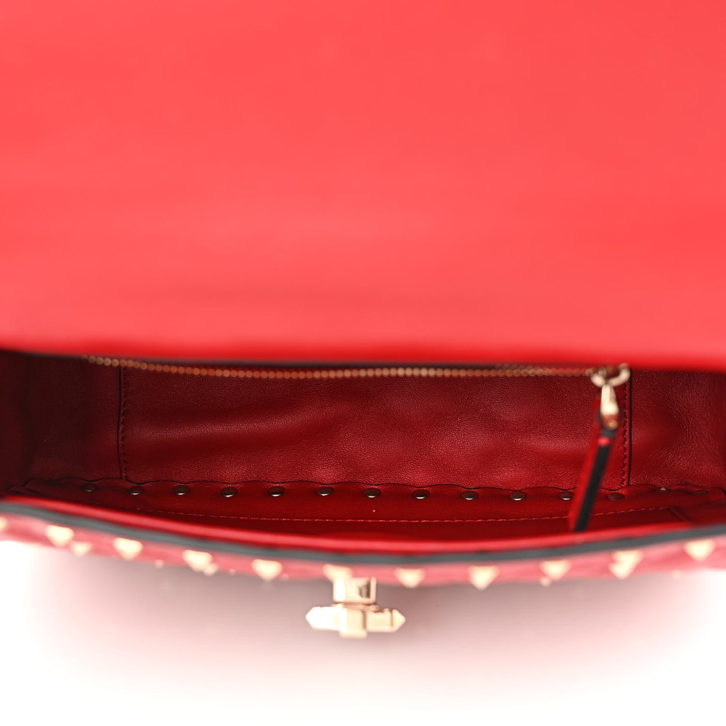 Nappa Medium Rockstud Spike Shoulder Bag Rosso Valentino