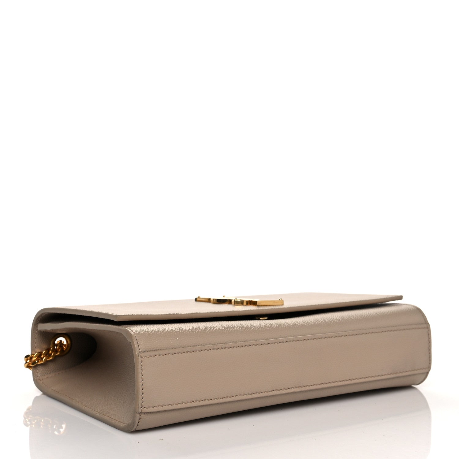 Saint Laurent Grain De Poudre Medium Monogram Kate Satchel Dark Beige 3 of 10