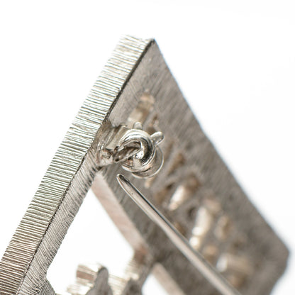 Chanel Swarovski Baguette Crystal CC Shield Brooch Silver 5 of 5