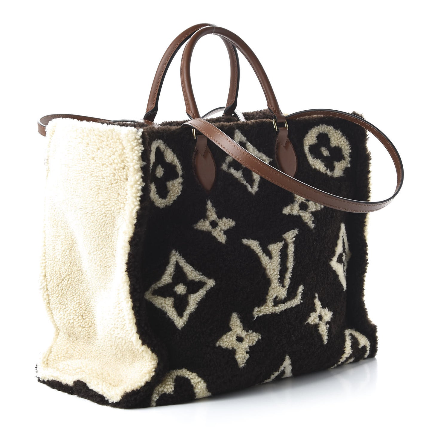 Shearling Monogram Giant Teddy Onthego GM Black White