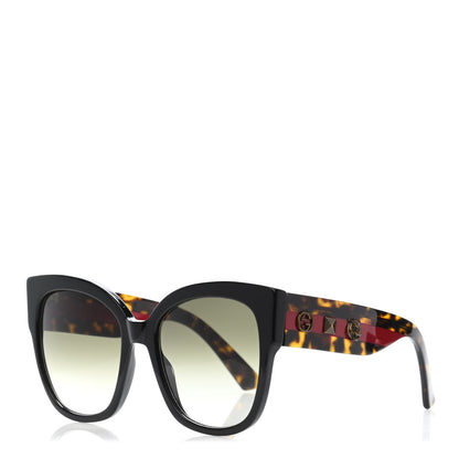 Gucci Acetate Square Frame Web Sunglasses GG0059S Black Tortoise 1 of 4