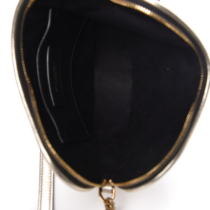 Saint Laurent Metallic Calfskin Heart Monogram Crossbody Silver 5 of 9