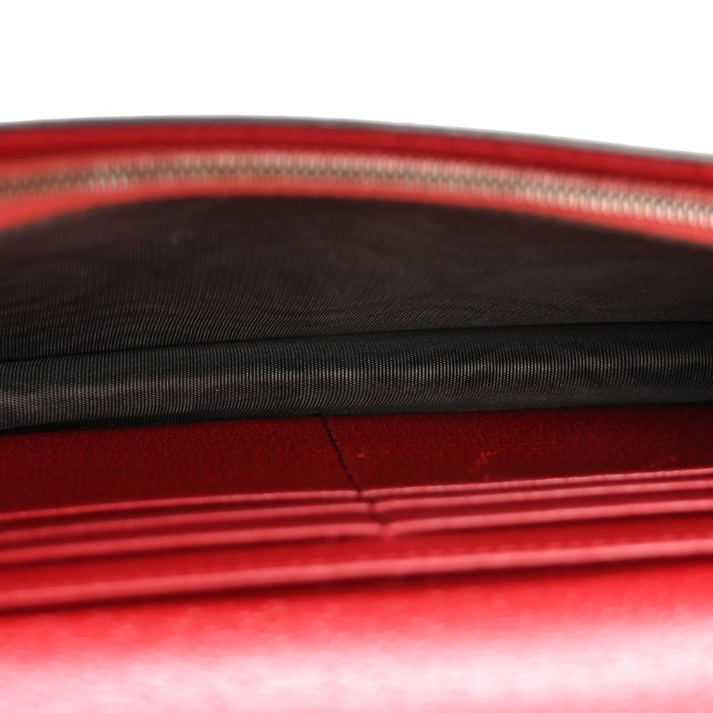 GG Supreme Monogram Web Queen Margaret Chain Wallet Red