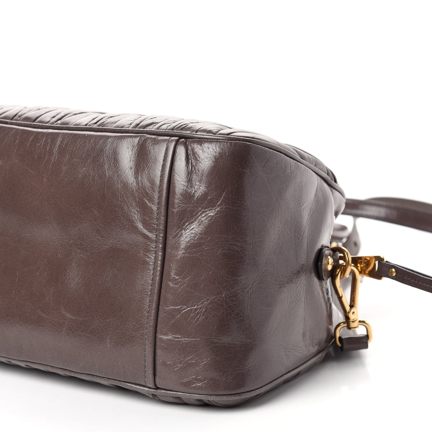 Nappa Matelasse Lux Top Handle Bowler Fumo