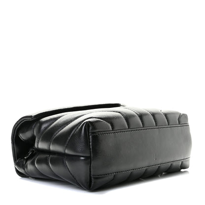 Saint Laurent Calfskin Y Quilted Monogram Toy Loulou Crossbody Bag Black 4 of 10