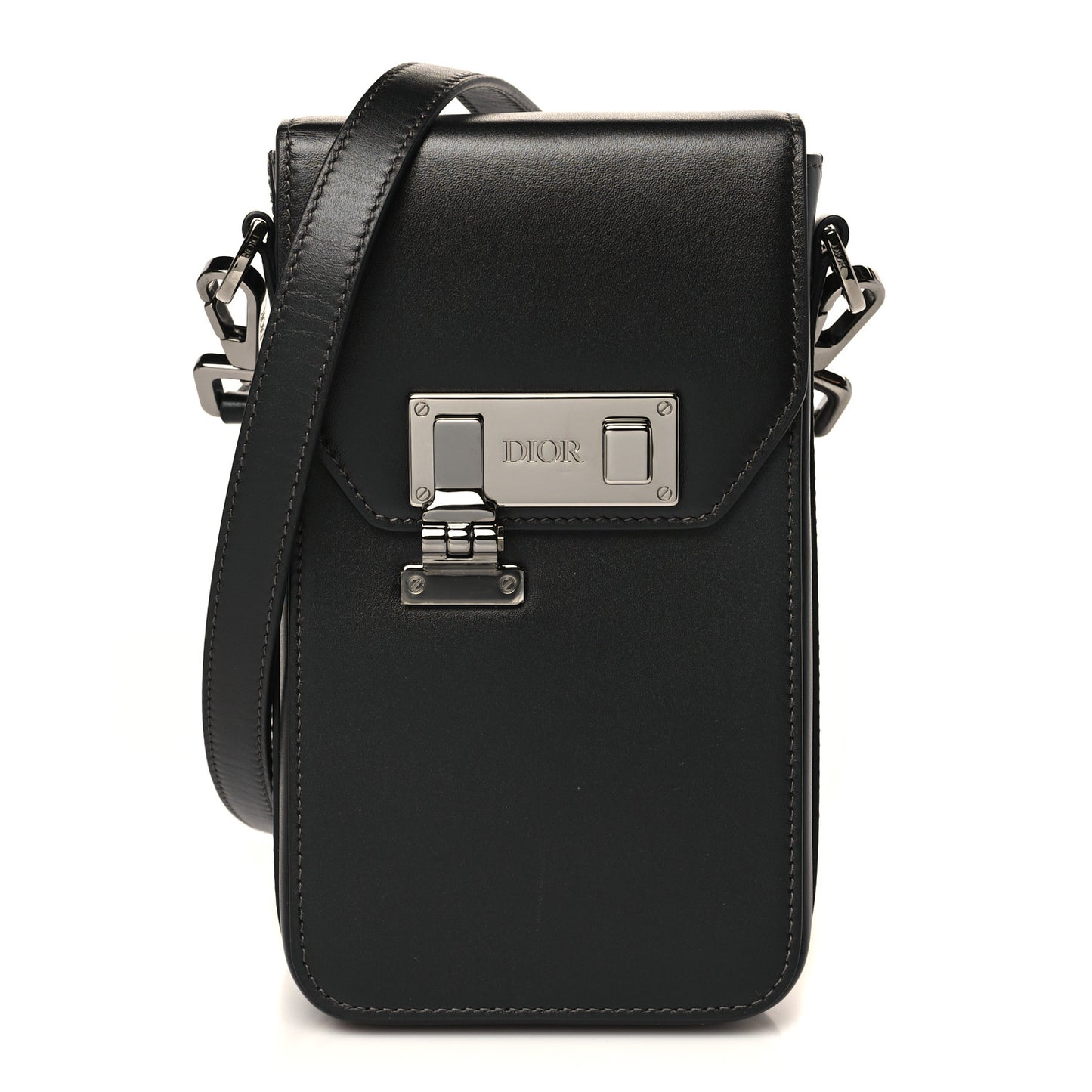 Smooth Calfskin Vertical Pouch Black