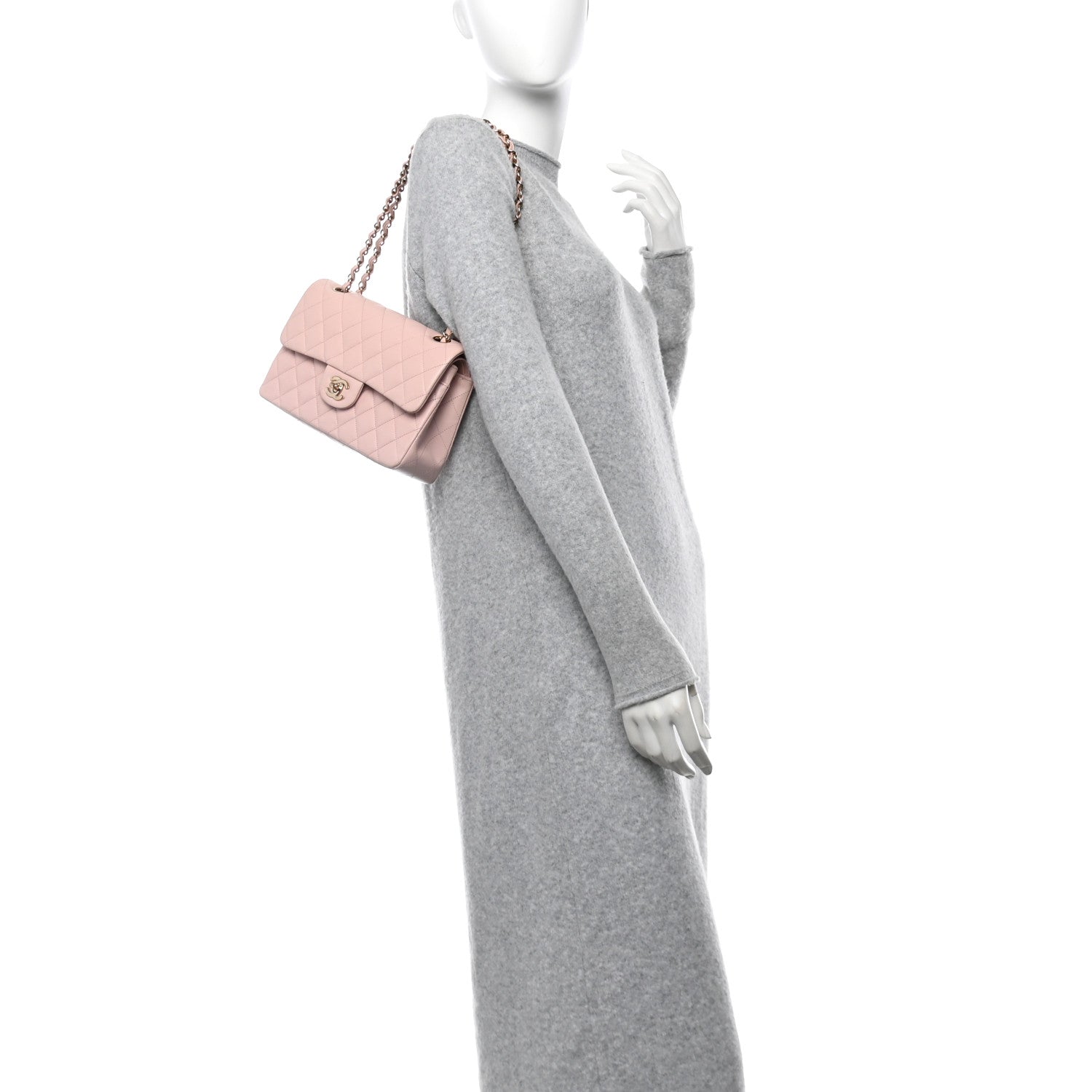 Chanel Lambskin Quilted Small Double Flap Light Pink 2 of 11
