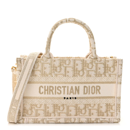 Christian Dior Oblique Mini Book Tote With Strap Gold Multicolor 1 of 9