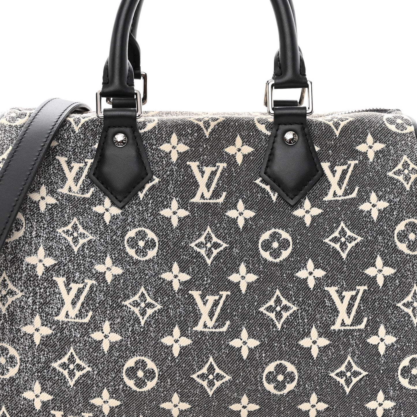 Denim Monogram Jacquard Speedy Bandouliere 25 Black