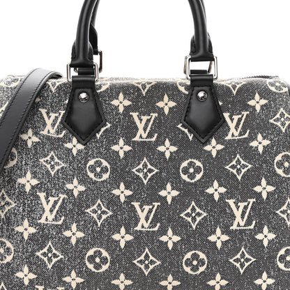 Louis Vuitton Denim Monogram Jacquard Speedy Bandouliere 25 Black 8 of 10