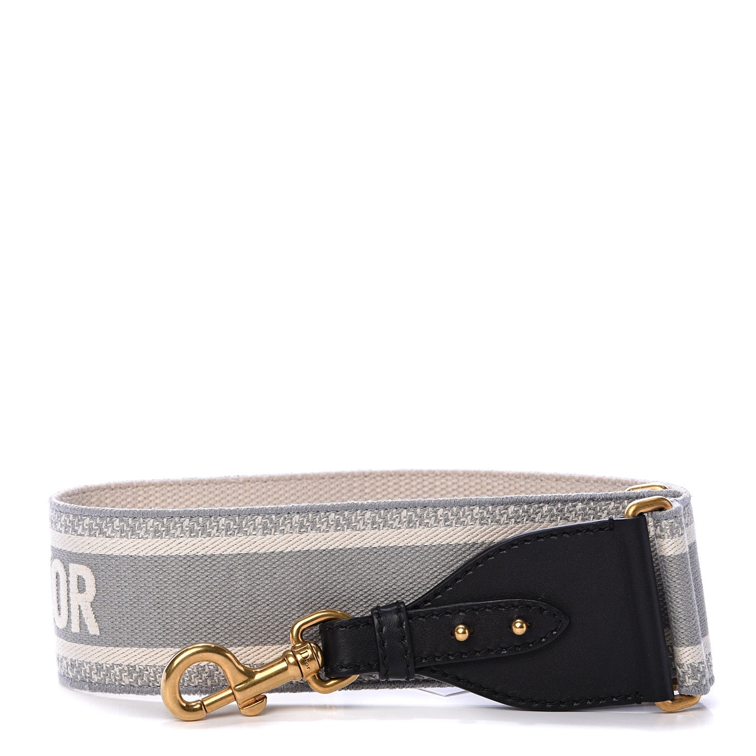Christian Dior Canvas Embroidered Shoulder Strap Grey 1 of 4