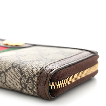 Gucci GG Supreme Monogram Web Ophidia Zip Around Wallet Brown 9 of 10