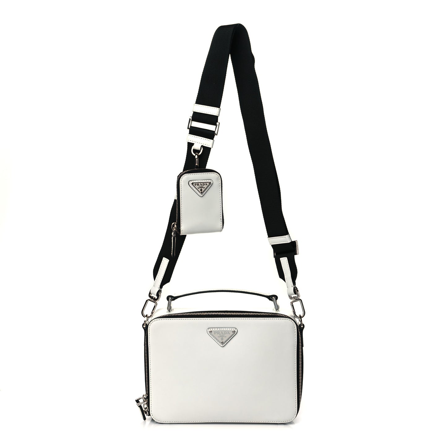 Spazzolato Medium Brique Crossbody Bag White