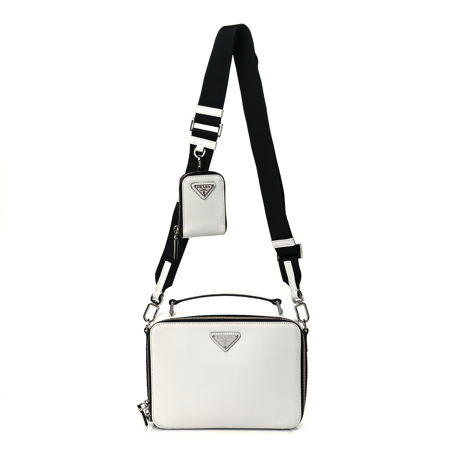 Prada Spazzolato Medium Brique Crossbody Bag White 1 of 10
