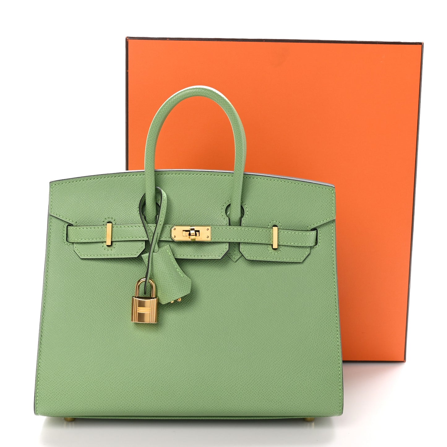 Epsom Birkin Sellier 25 Vert Criquet