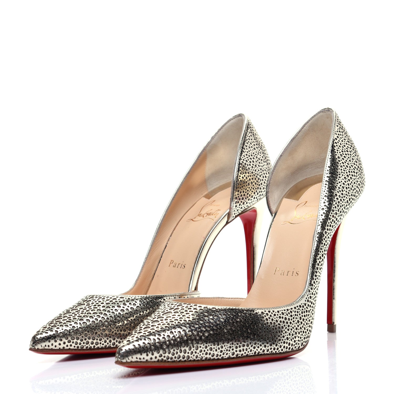 Christian Louboutin Patent Glitter Galupump 100 Pumps 38.5 Light Gold Ivory 4 of 12