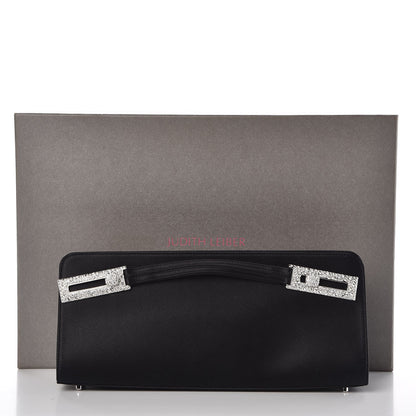 Judith Leiber Satin Jeweled Evening Bag Black 8 of 8