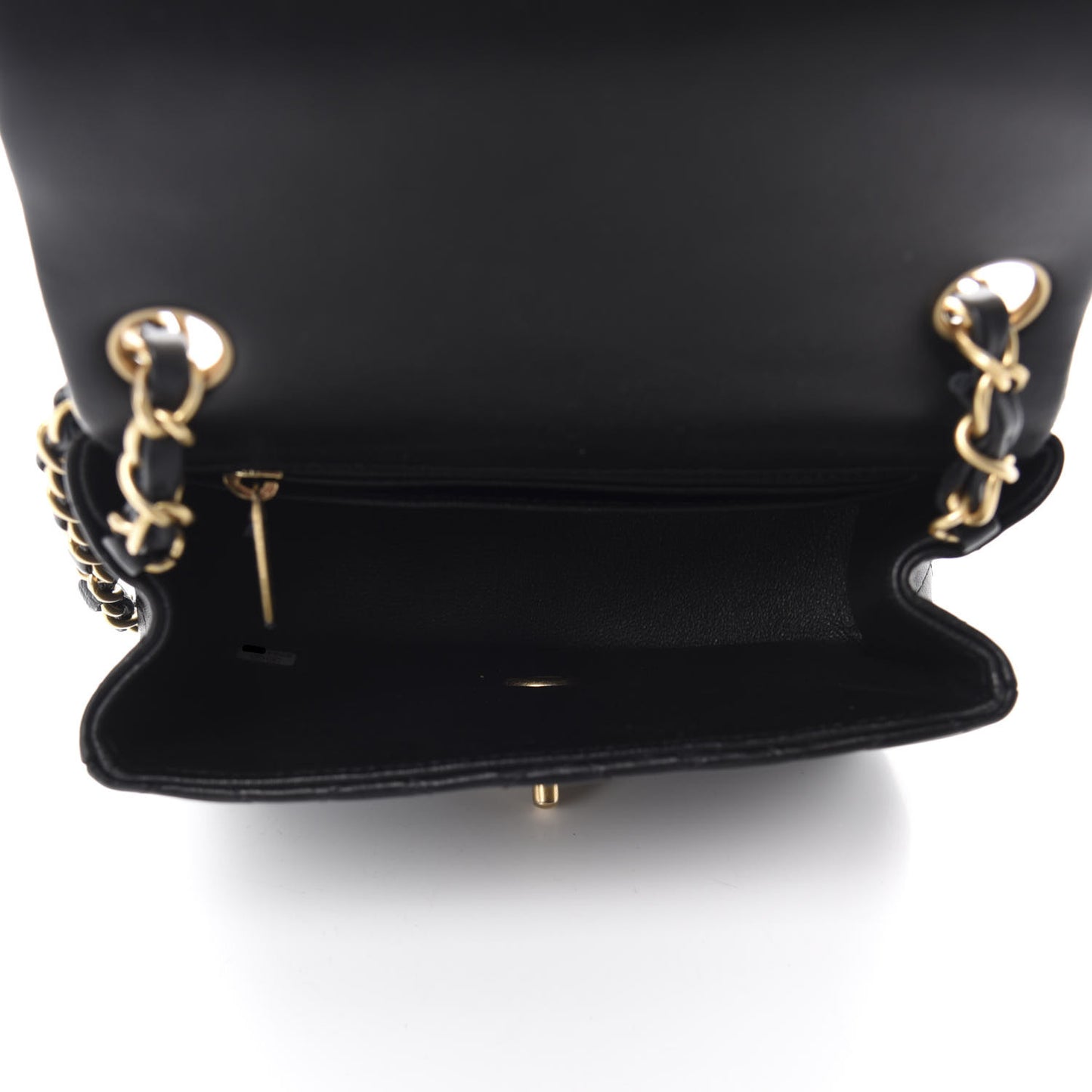 Lambskin Quilted Mini Square Flap Black