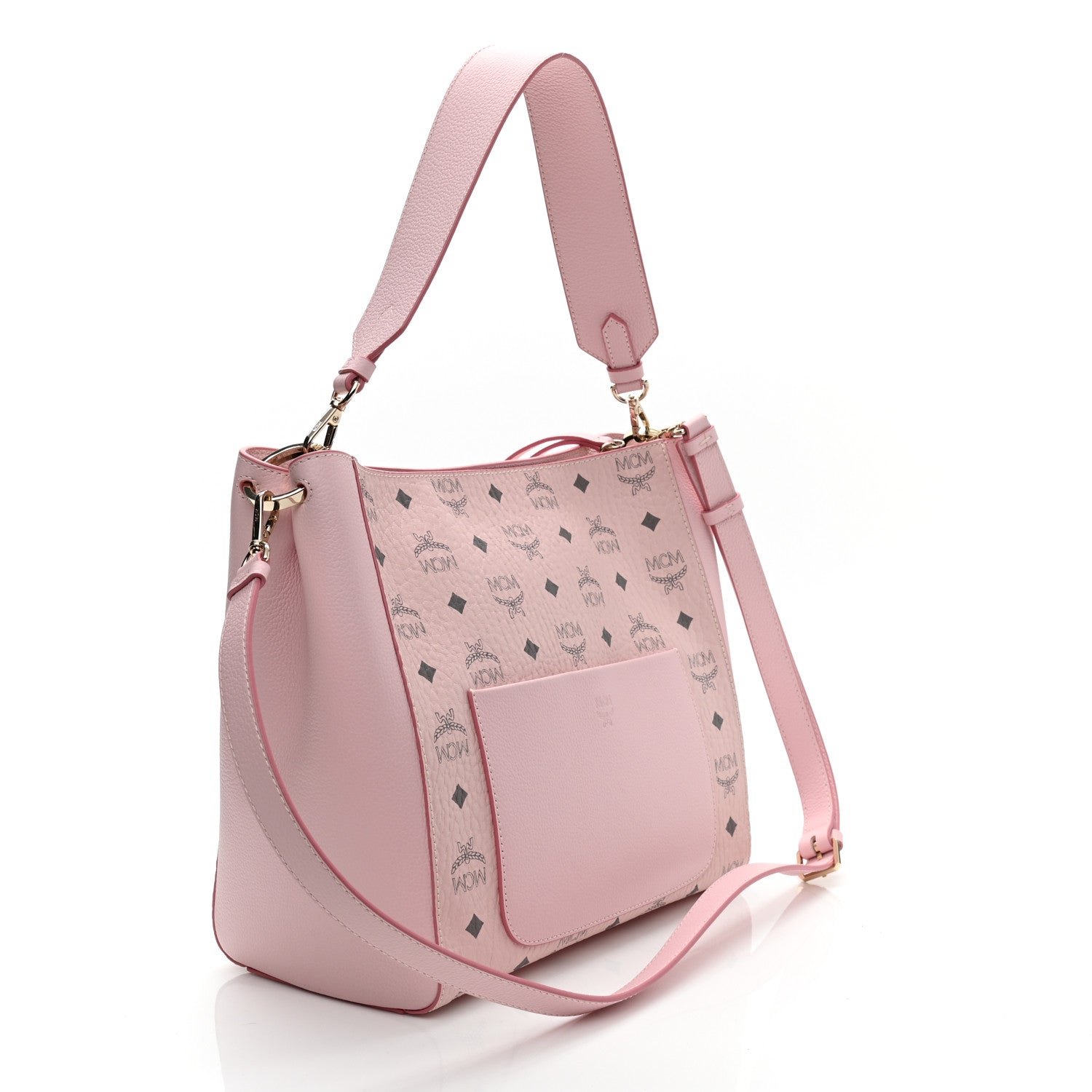 MCM Visetos Medium Aren Hobo Powder Pink 3 of 10